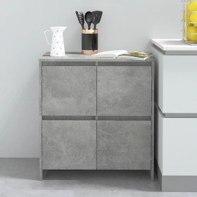 Aparador de madera contrachapada gris hormigón 70x41x75 cm