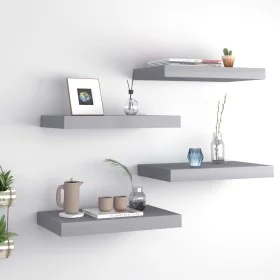 Floating wall shelves 4 pcs gray MDF 40x23x3.8 cm by vidaXL, Shelves and shelves - Ref: Foro24-323849, Price: 39,45 €, Discou...