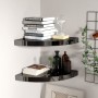 Estante flotante esquina 2 uds MDF negro brillante 35x35x3,8 cm de vidaXL, Estantes y estanterías - Ref: Foro24-323911, Preci...