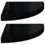 Corner floating shelf 2 pcs glossy black MDF 35x35x3.8 cm by vidaXL, Shelves and shelves - Ref: Foro24-323911, Price: 37,58 €...