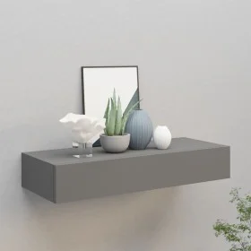 Graues MDF-Wandregal mit Schublade 60x23,5x10 cm von vidaXL, Regale und Regale - Ref: Foro24-330259, Preis: 54,56 €, Rabatt: %