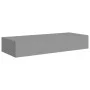 Gray MDF wall shelf with drawer 60x23.5x10 cm by vidaXL, Shelves and shelves - Ref: Foro24-330259, Price: 54,56 €, Discount: %