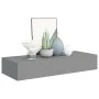 Gray MDF wall shelf with drawer 60x23.5x10 cm by vidaXL, Shelves and shelves - Ref: Foro24-330259, Price: 54,56 €, Discount: %