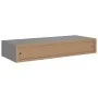 Gray MDF wall shelf with drawer 60x23.5x10 cm by vidaXL, Shelves and shelves - Ref: Foro24-330259, Price: 54,56 €, Discount: %