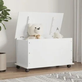 Storage trunk with wheels TALL solid white wood 73x39.5x43 cm by vidaXL, Storage trunks - Ref: Foro24-353928, Price: 80,36 €,...