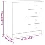 ALTA Sideboard aus massivem weißem Kiefernholz 77x35x73 cm von vidaXL, Sideboards - Ref: Foro24-353944, Preis: 112,06 €, Raba...