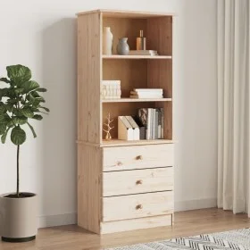 ALTA bookcase with drawers solid pine wood 60x35x142 cm by vidaXL, Bookcases and shelves - Ref: Foro24-353951, Price: 144,52 ...