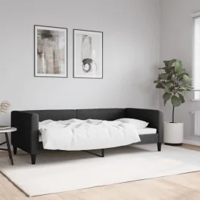 Black fabric sofa bed 90x190 cm by vidaXL, Beds and slatted bases - Ref: Foro24-353995, Price: 206,63 €, Discount: %