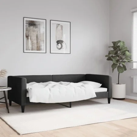 Sofá cama tela negro 90x190 cm de vidaXL, Camas y somieres - Ref: Foro24-353995, Precio: 206,58 €, Descuento: %