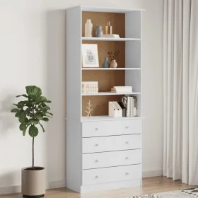 Tall pine wood bookcase with drawers 77x35x186.5 cm by vidaXL, Bookcases and shelves - Ref: Foro24-353954, Price: 211,92 €, D...