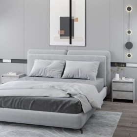Mesitas de noche 2 uds madera de ingeniería gris hormigón Mesitas de noche 2 uds madera de ingeniería gris hormigón
