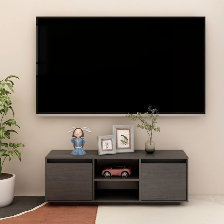 Mueble de TV madera maciza de pino gris 110x30x40 cm en Muebles TV | Comprar online en Foro24