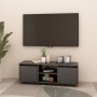 Mueble de TV madera maciza de pino gris 110x30x40 cm en Muebles TV | Comprar online en Foro24