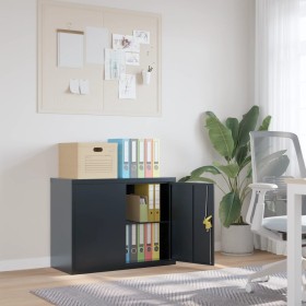 Anthrazitgrauer Aktenschrank aus Stahl 90x40x70 cm von vidaXL, Aktenschränke - Ref: Foro24-339723, Preis: 175,68 €, Rabatt: %