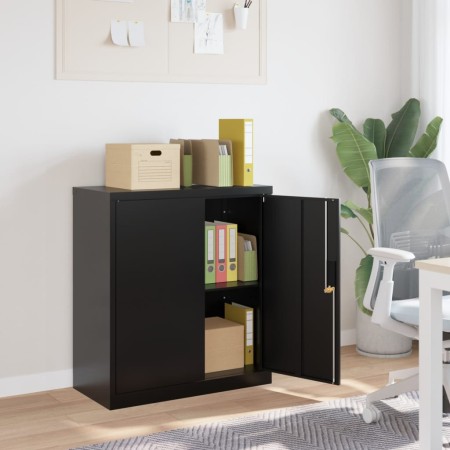 Aktenschrank aus schwarzem Stahl 79x40x90 cm von vidaXL, Aktenschränke - Ref: Foro24-339734, Preis: 149,65 €, Rabatt: %