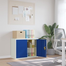 Hellgrauer und blauer Aktenschrank aus Stahl, 90 x 40 x 70 cm von vidaXL, Aktenschränke - Ref: Foro24-339726, Preis: 152,70 €...