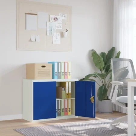Light gray and blue steel filing cabinet 90x40x70 cm by vidaXL, Filing cabinets - Ref: Foro24-339726, Price: 150,27 €, Discou...