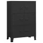 Baúl de almacenaje industrial metal negro 75x40x115 cm de vidaXL, Baúles de almacenamiento - Ref: Foro24-339628, Precio: 162,...