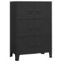 Industrieller Aufbewahrungskoffer aus schwarzem Metall, 75 x 40 x 115 cm von vidaXL, Aufbewahrungskisten - Ref: Foro24-339628...