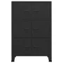Industrieller Aufbewahrungskoffer aus schwarzem Metall, 75 x 40 x 115 cm von vidaXL, Aufbewahrungskisten - Ref: Foro24-339628...