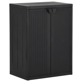 Gartenschrank PP Rattan schwarz 65x45x88 cm von vidaXL, Schließfächer und Lagerschränke - Ref: Foro24-151236, Preis: 146,36 €...