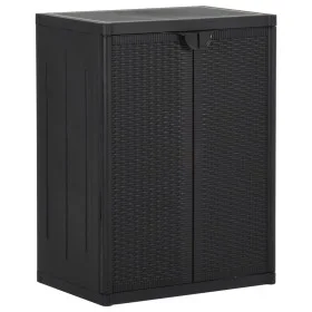 Gartenschrank PP Rattan schwarz 65x45x88 cm von vidaXL, Schließfächer und Lagerschränke - Ref: Foro24-151236, Preis: 164,61 €...
