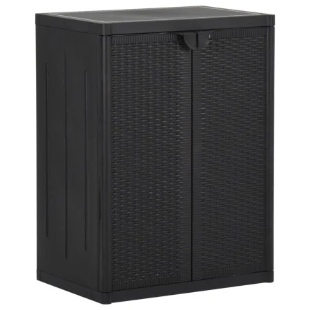 Gartenschrank PP Rattan schwarz 65x45x88 cm von vidaXL, Schließfächer und Lagerschränke - Ref: Foro24-151236, Preis: 164,61 €...