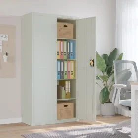 Armario archivador de acero gris claro 90x40x180 cm by vidaXL, Filing cabinets - Ref: Foro24-339753, Price: 363,99 €, Discoun...