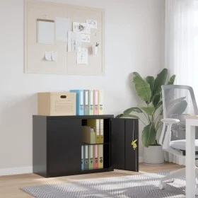 Black steel filing cabinet 90x40x70 cm by vidaXL, Filing cabinets - Ref: Foro24-339722, Price: 173,90 €, Discount: %