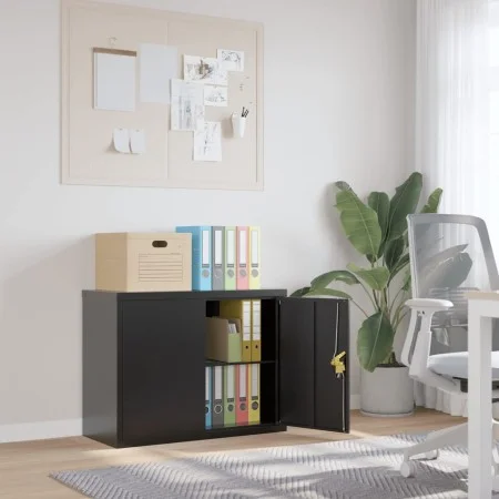 Black steel filing cabinet 90x40x70 cm by vidaXL, Filing cabinets - Ref: Foro24-339722, Price: 170,34 €, Discount: %