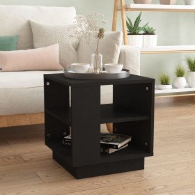 Mesa de centro de madera de ingeniería negra 40x40x43 cm Mesa de centro de madera de ingeniería negra 40x40x43 cm