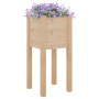 Jardinera de madera maciza de pino 31x31x70 cm