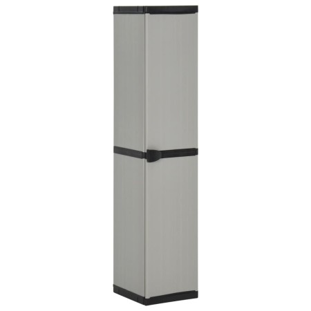 Gartenschrank mit 3 Regalen grau und schwarz 34x40x168 cm von vidaXL, Schließfächer und Lagerschränke - Ref: Foro24-340985, P...