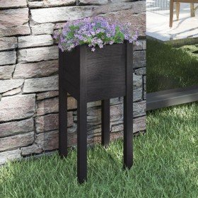 Jardinera de madera maciza de pino negro 31x31x70 cm Jardinera de madera maciza de pino negro 31x31x70 cm