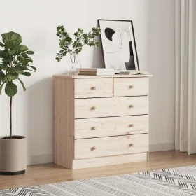 Cómoda ALTA madera maciza pino 77x35x73 cm de vidaXL, Cajoneras - Ref: Foro24-353921, Precio: 146,02 €, Descuento: %