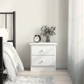 Tall solid white pine wood bedside table 41x35x41 cm by vidaXL, Nightstands - Ref: Foro24-353916, Price: 60,97 €, Discount: %