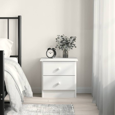 Mesita de noche ALTA madera maciza de pino blanco 41x35x41 cm de vidaXL, Mesitas de noche - Ref: Foro24-353916, Precio: 62,07...