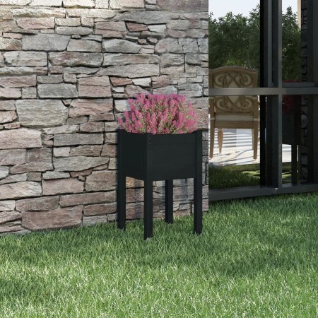 Jardinera de madera maciza de pino negro 40x40x70 cm en Maceteros y jardineras | Comprar online en Foro24