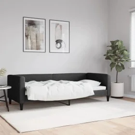 Black fabric sofa bed 80x200 cm by vidaXL, Beds and slatted bases - Ref: Foro24-353980, Price: 177,46 €, Discount: %