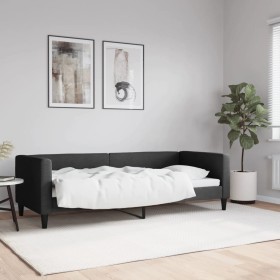 Sofá cama tela negro 80x200 cm