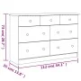 Kommode ALTA aus massivem weißem Kiefernholz 112x35x73 cm von vidaXL, Schubladen - Ref: Foro24-353920, Preis: 236,03 €, Rabat...