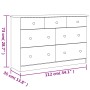 Kommode ALTA aus massivem weißem Kiefernholz 112x35x73 cm von vidaXL, Schubladen - Ref: Foro24-353920, Preis: 231,28 €, Rabat...