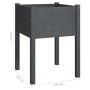 Jardineras 2 uds madera maciza de pino gris 50x50x70 cm