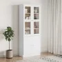 Armario vitrina ALTA madera maciza pino blanco 77x35x186,5cm de vidaXL, Aparadores - Ref: Foro24-353950, Precio: 293,41 €, De...