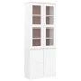 Armario vitrina ALTA madera maciza pino blanco 77x35x186,5cm de vidaXL, Aparadores - Ref: Foro24-353950, Precio: 293,41 €, De...
