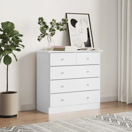 Cómoda cajonera ALTA madera maciza pino blanco 77x35x73 cm de vidaXL, Cajoneras - Ref: Foro24-353922, Precio: 149,81 €, Descu...