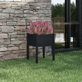 Jardinera de madera maciza de pino negro 50x50x70 cm Jardinera de madera maciza de pino negro 50x50x70 cm
