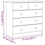 Cómoda cajonera ALTA madera maciza pino blanco 77x35x73 cm de vidaXL, Cajoneras - Ref: Foro24-353922, Precio: 133,54 €, Descu...