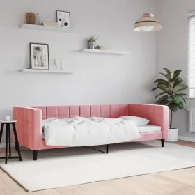 Rosafarbenes Samtschlafsofa 90x200 cm von vidaXL, Betten und Lattenroste - Ref: Foro24-354011, Preis: 186,24 €, Rabatt: %
