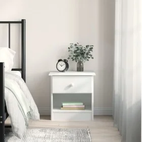 Tall solid white pine wood bedside table 41x35x41 cm by vidaXL, Nightstands - Ref: Foro24-353914, Price: 47,31 €, Discount: %